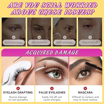 Eyelash Serum for Growth, 5ML Rapid Trengthen Lash & Eyebrow Growth Serum for Healthier Longer Lashes,Thicker,for Women Girls - Lasting 4 Weeks