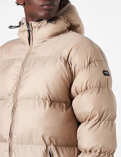 Schott NYC 2190MAX, Piumino con cappuccio extra lungo Unisex - Adulto, Beige, S - 4
