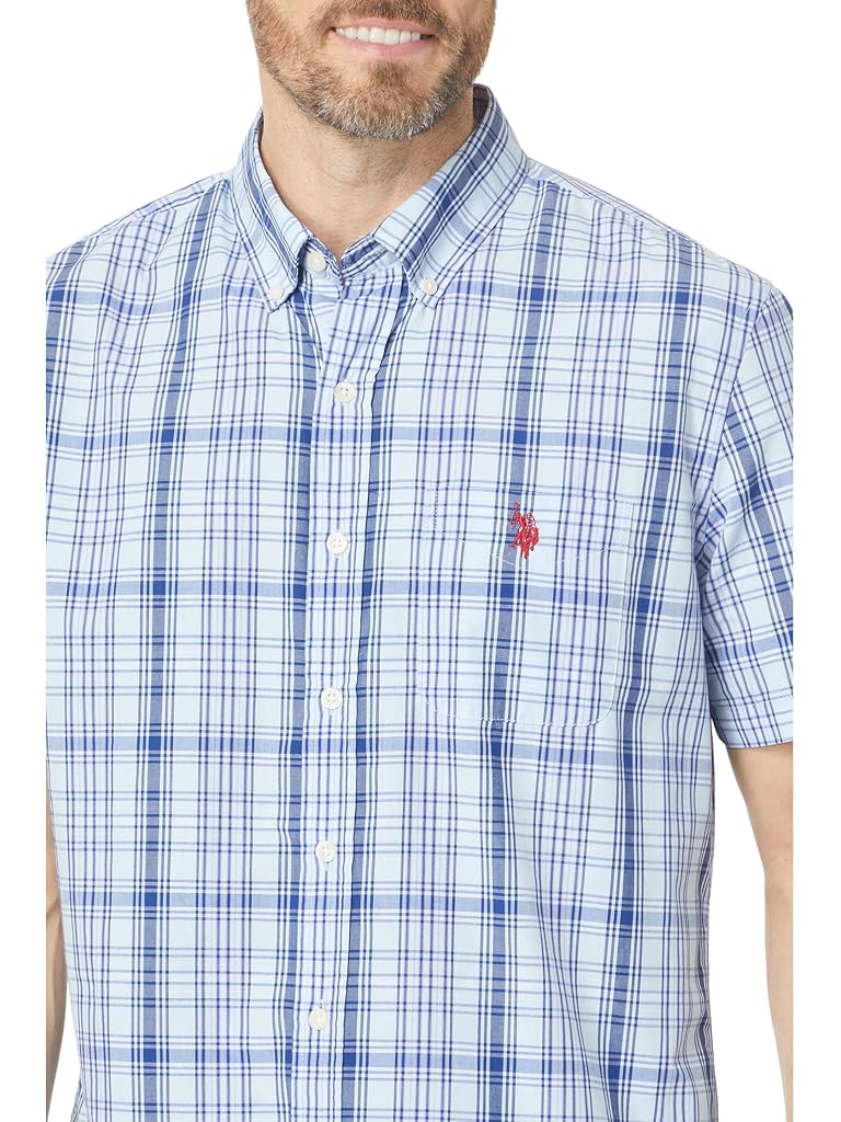 U.S. POLO ASSN. Short Sleeve CVC Yarn-Dye Poplin Woven Shirt