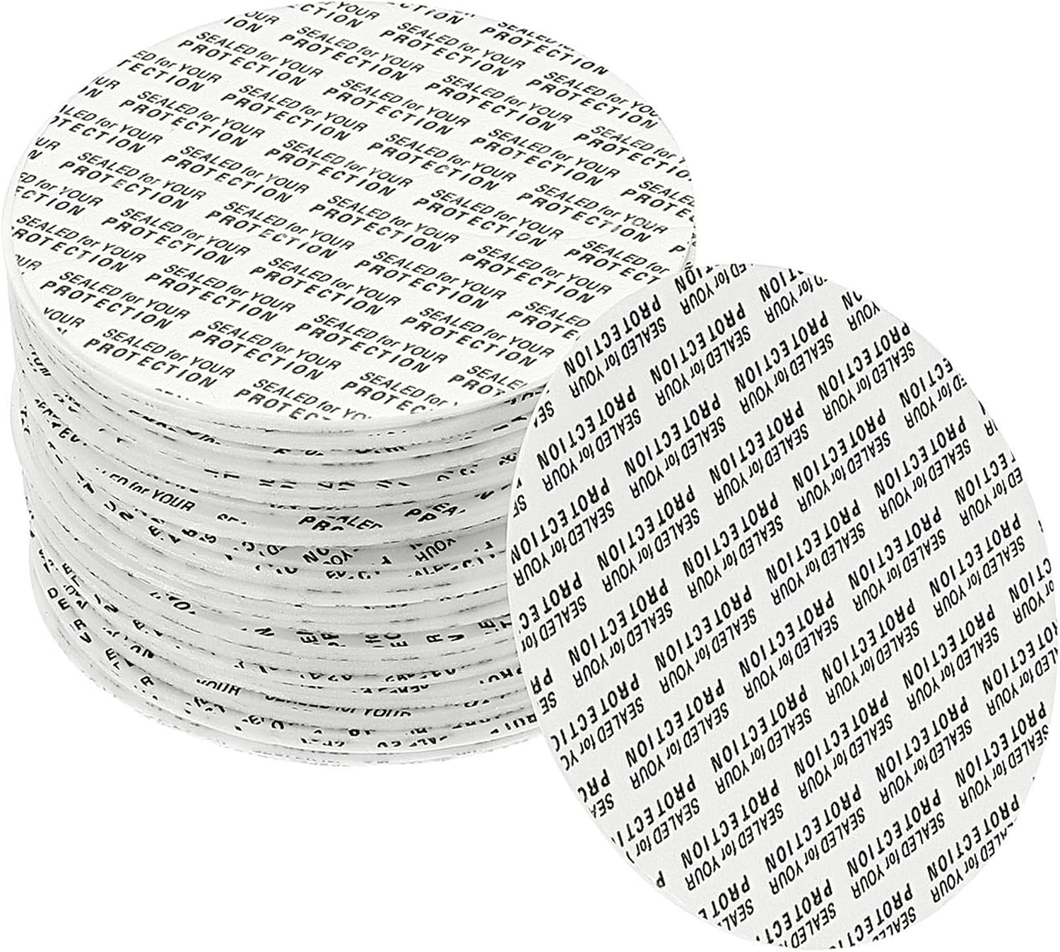 YOKIVE 100Pcs Foam Lid Liners, Polystyrene Tamper Pressure Sensitive Liners, Great for Bottle Cap Sealing (White, 89mm)