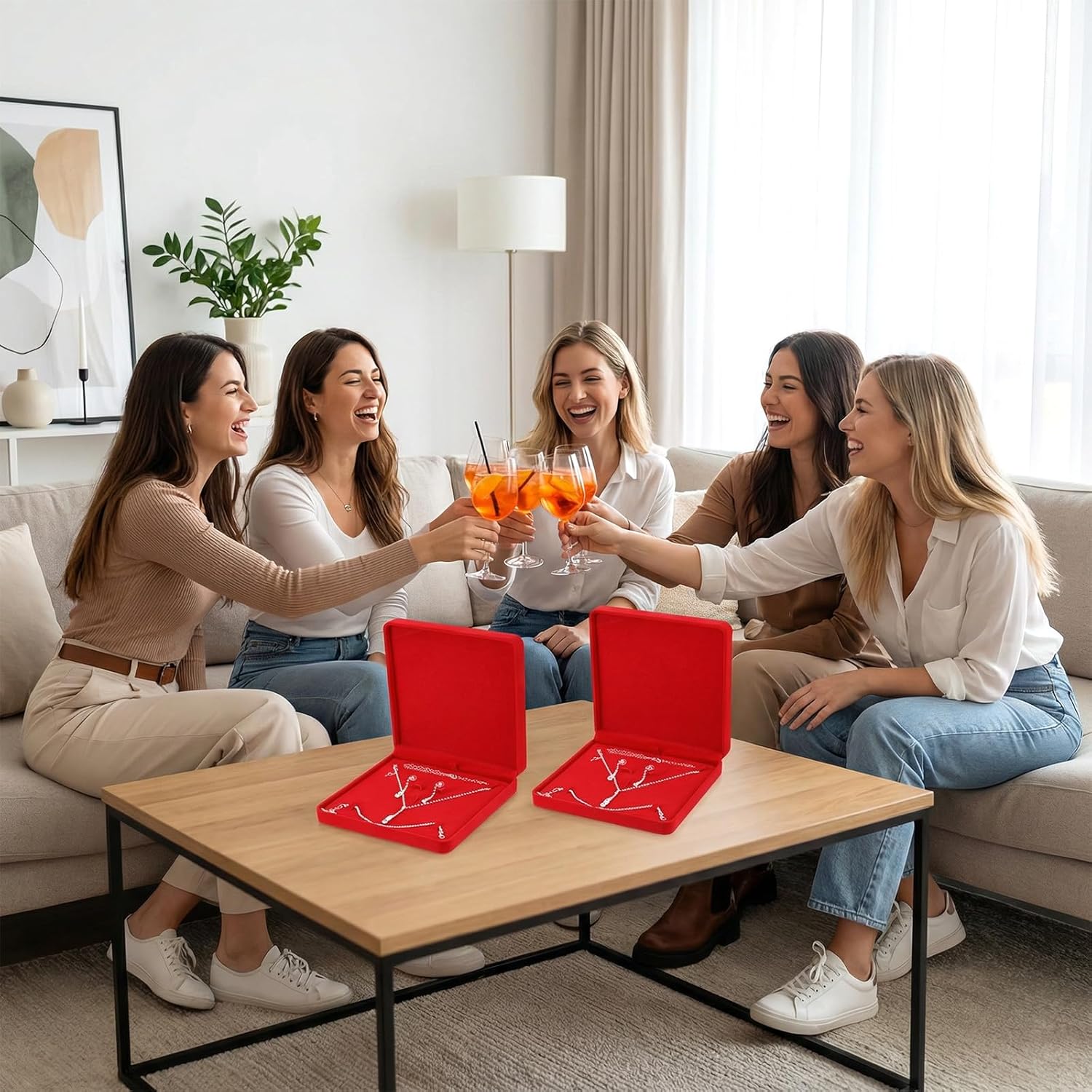 MAQUITA 5 Pcs Velvet Jewelry Set Box Jewelry Display Case Earring Ring Bracelet Necklace Gift Box Pearl Necklace Storage Case for Mother's Day Wedding Travel Anniversary