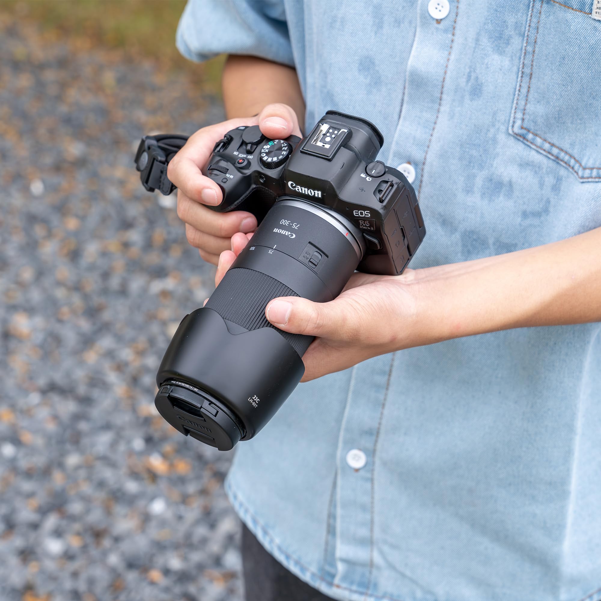 JJC Tulip ET-60 - Paraluce a baionetta da 58 mm per Canon RF 75-300mm F4.0-5.6, EF 75-300mm F4-5.6 III, EF 75-300mm F4-5.6 III USM, EF-S 55-250mm F4-5.6 IS, EF-S 55-250mm mm F4-5 .6 IS II, EF 90-300mm