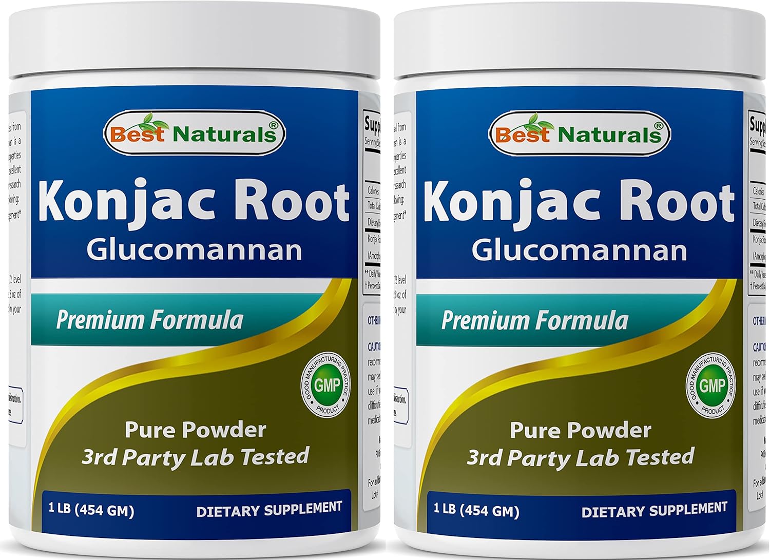 Best Naturals 2 Pack Konjac Glucomannan Root 1 Pound - 2000 mg per Serving - (Total 2 Pound)