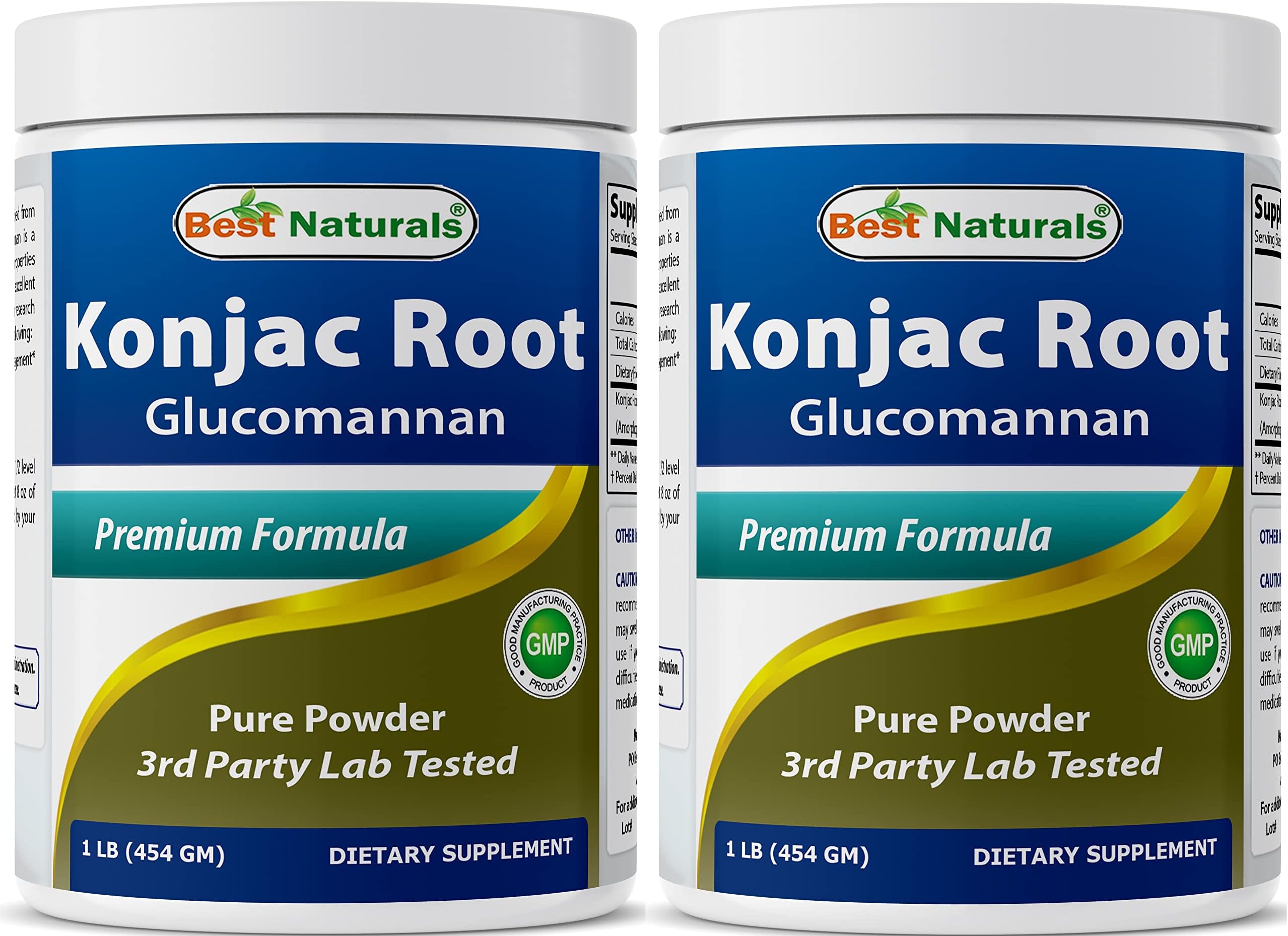 Best Naturals 2 Pack Konjac Glucomannan Root 1 Pound - 2000 mg per Serving - (Total 2 Pound)