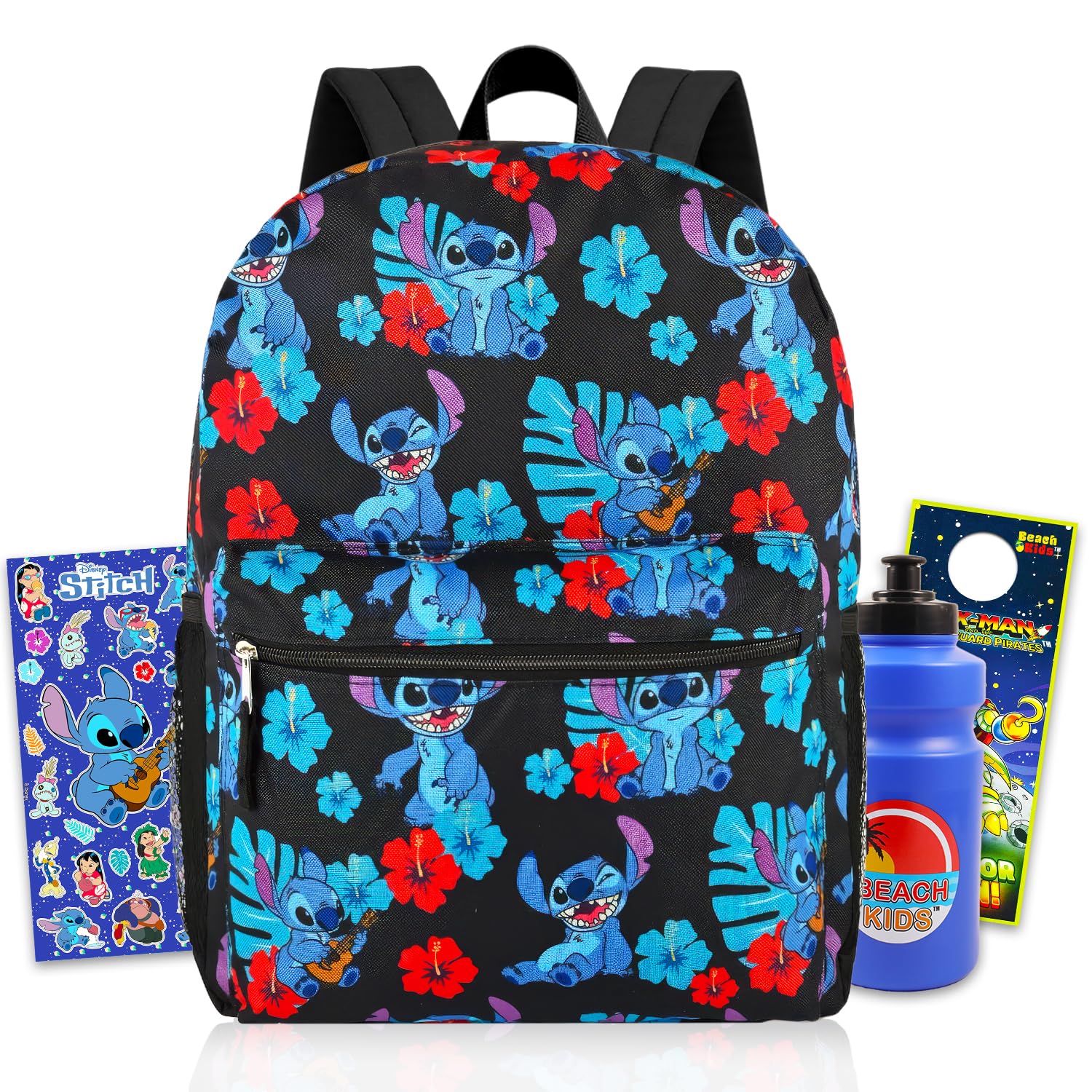 Mochila Stitch para la escuela con bolsa de libros de 40.6 cm + más