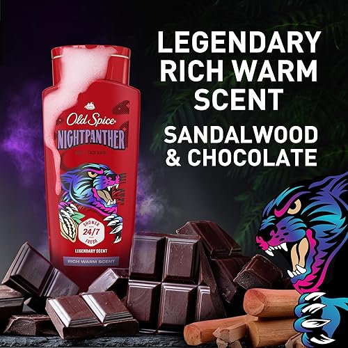 Miniatura 8 de Old Spice NightPanther - Gel de baño para hombre, frescura de ducha 247, 24 onzas líquidas (paquete de 4)