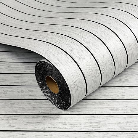 Livelynine Thick Light Wood Panel Wallpaper 3D White Self Adhesive ...