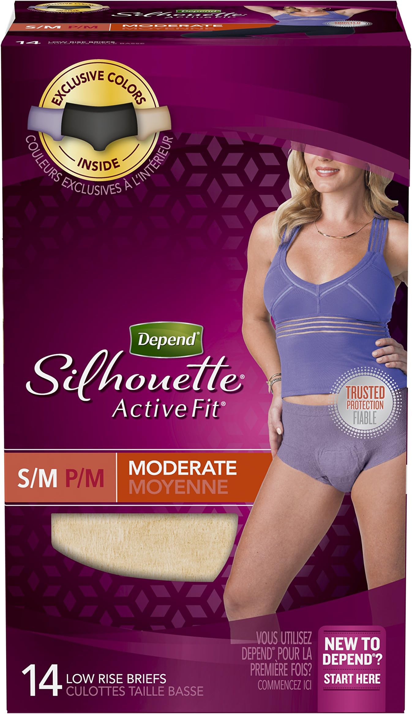 Depend Active Fit Women, Small/Medium, 14 Count