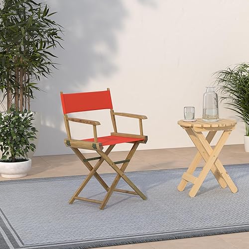 Miniatura 2 de Casual Home - Silla de director de 18 in, marco natural, lona naranja