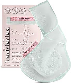 Kitsch Bar Soap Saver Bag – Patented Mesh Bag Soap Holder for Shampoo and Conditioner Bars - Extends Use & Prevents Soggy Mess - Recycled Mesh Beauty Pouch, Eco-Friendly – Mint