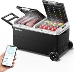 EUHOMY 12 Réfrigérateur volt, 80QT(75L) 12V Réfrigérateur, refroidisseur électrique APP Commande, réfrigérateur de voiture 12/24V DC 110-240V AC, Réfrigérateur de voiture 0°F ~68°F, 12 Refroidisseur Volt pour le camping, voyage, camion, bateau, plein air