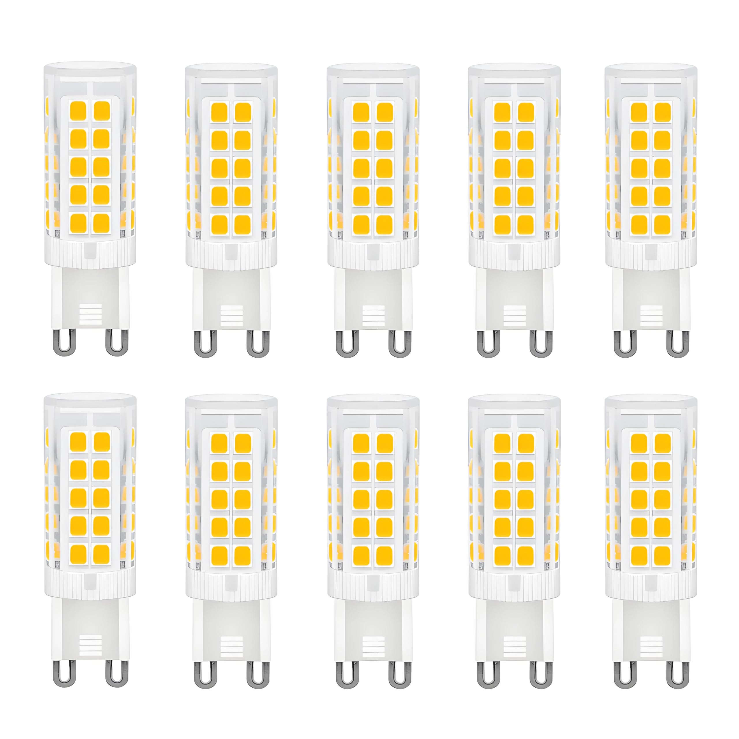 Jiotouhu G9 LED Bulb, 5W G9 Led Lamps (Equivalent to 50W Halogen Bulbs G9), G9 Led Bulbs Warm White 3000K, Flicker-Free, 360 Degree Angle, AC 220-240V, Pack of 10