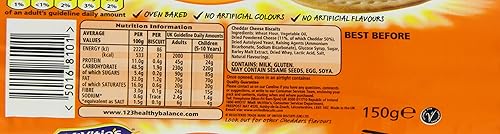 Miniatura 7 de Galletas de queso cheddars al horno Jacobs 5.29 oz