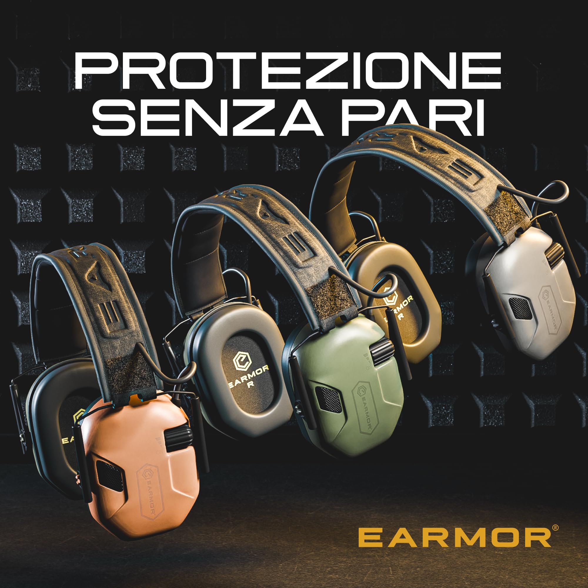 Earmor M300A, protezione dell'udito elettronica, protezione dell'udito, protezione per le orecchie, attenuazione del rumore per caccia, tiro, SNR 29 dB, regolazione dinamica del rumore