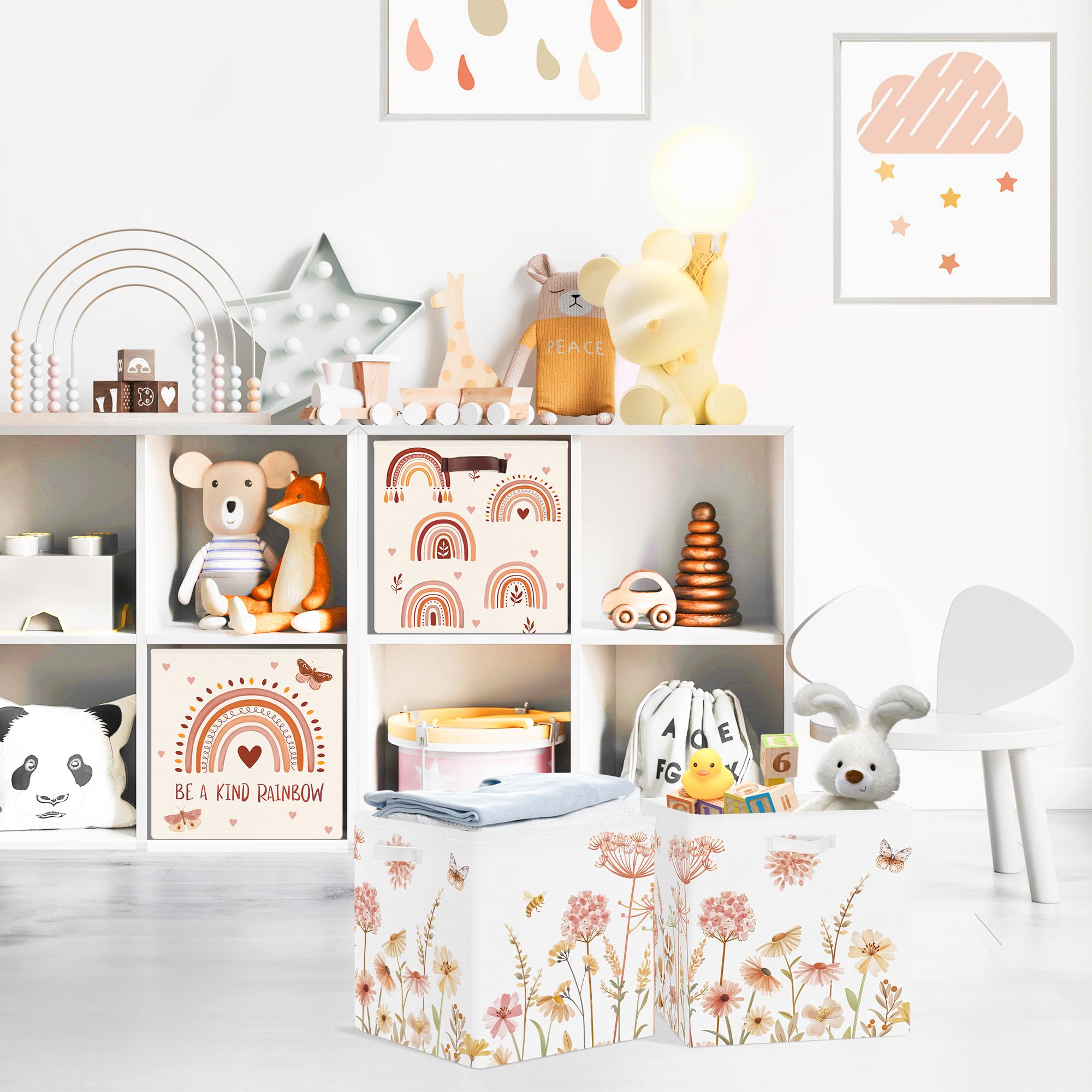 UBBCARE Petit Panier Tissé Pour Cadeaux, Panier De Rangement En Corde De Coton Pour étagère, Paniers Cadeaux Vides Avec Poignée Pour Jouets Pour Chien, Organisation, Chambre D'enfant (30,5 X 20,3 X