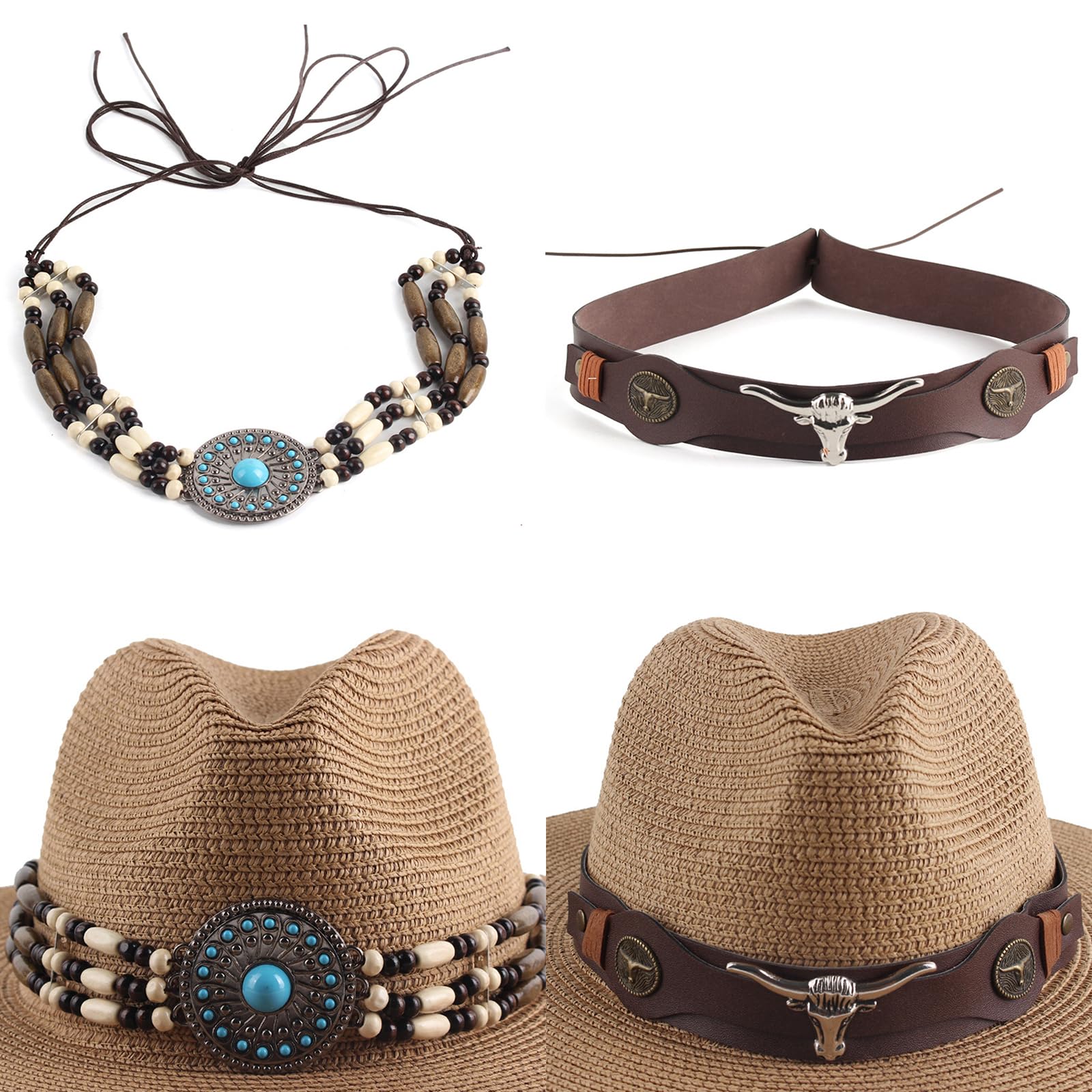 Straw Hat Belt For Travel Panama Hat Belt Hand Beaded Hat Bands Drawstring Closure Outdoor Travel Accessory