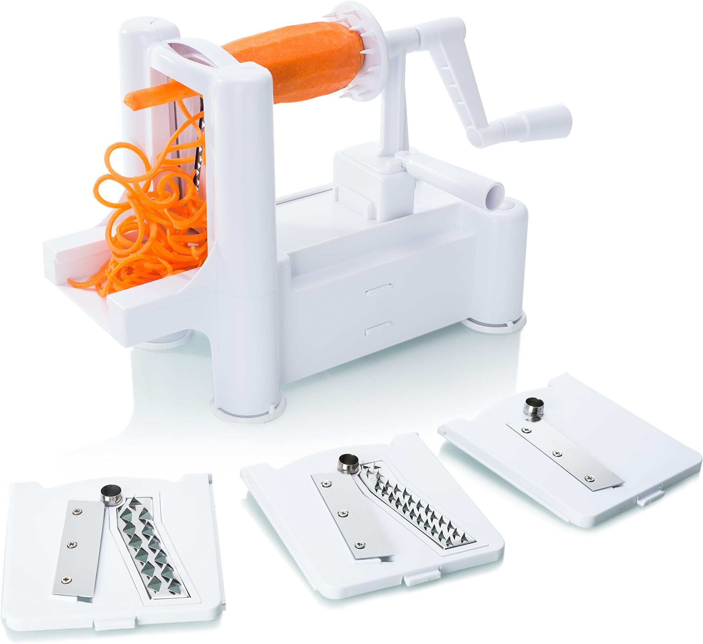 3 Blade Spiralizer Vegetable Slicer - Premium Quality Heavy Duty Vegetable Spiralizer - Zoodle Maker - BPA FREE Veggie Pasta Spaghetti Maker - Premier Home & Kitchen Accessories