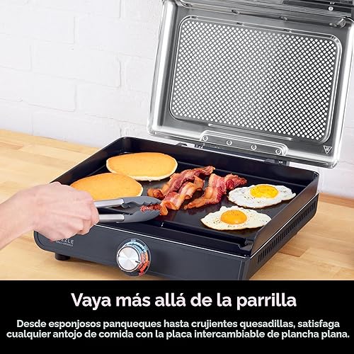Miniatura 5 de Ninja Plancha y parrilla de interior, 14 pulgadas, parrilla eléctrica, para bistec, hamburguesas, salmón, verduras y más, plancha para panqueques,