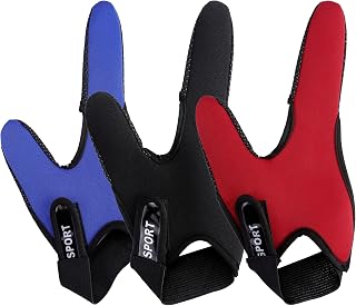 FALETO 3-Pack Anti-Slip Fishing Gloves - Thumb & Index Finger Protectors, Durable Neoprene Casting Gloves for Anglers