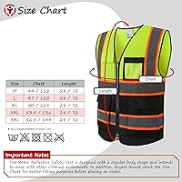 Vista 3 de ASIPHITU Chaleco de seguridad reflectante para hombres y mujeres, chaleco de construcción cumple con la norma ANSIISEA