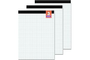 Premium Drafting Graph Paper 8.5x11, 3 Pack Legal Pad 4x4