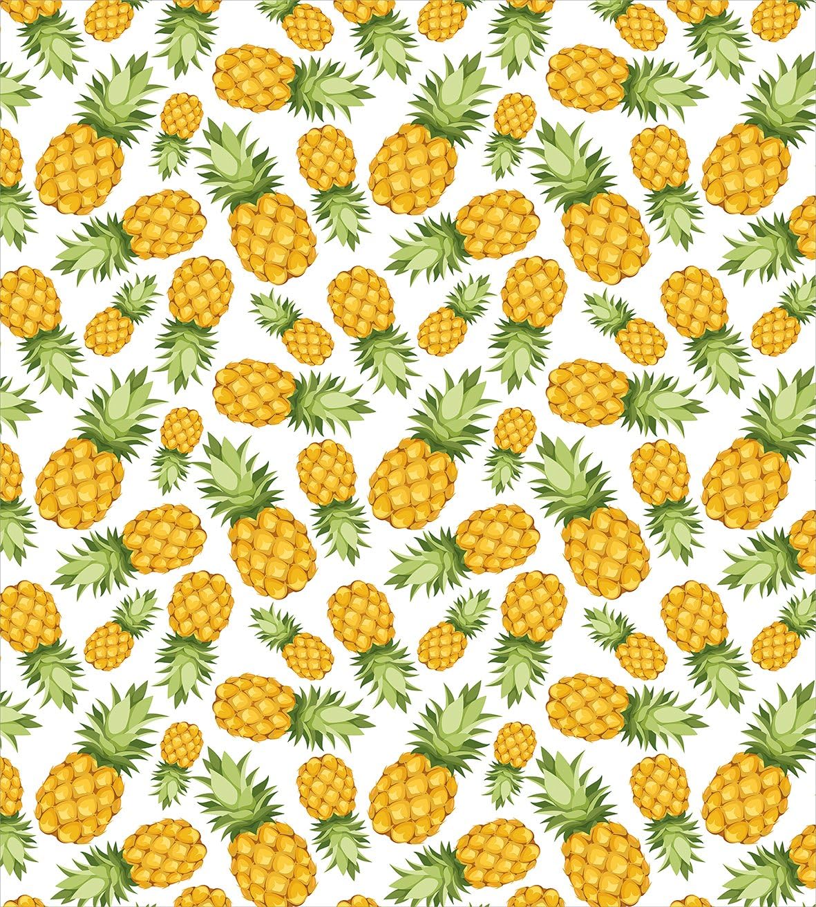 Ambesonne Yellow and White Duvet Cover Set, Pineapples Tropical Climate Fruits Ripe Juicy Food, Decorative 3 Piece Bedding Set with 2 Pillow Shams, Queen Size, Yellow Green Queen Yellow Green
