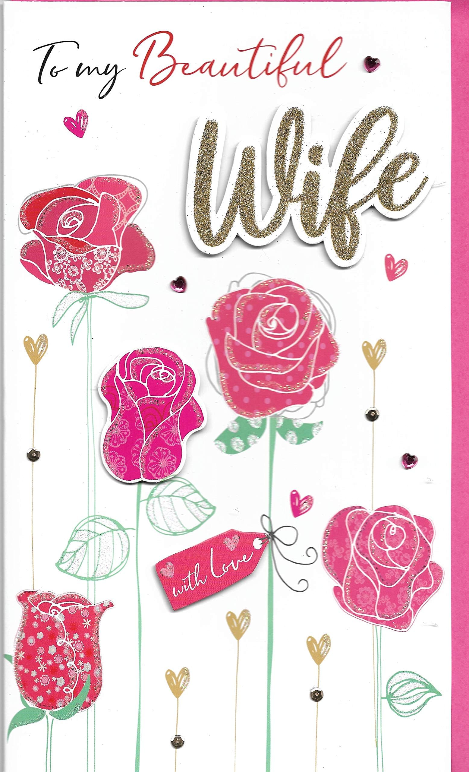 One I Love Birthday Card Women Female Her Ladies Cute Design, Flowers