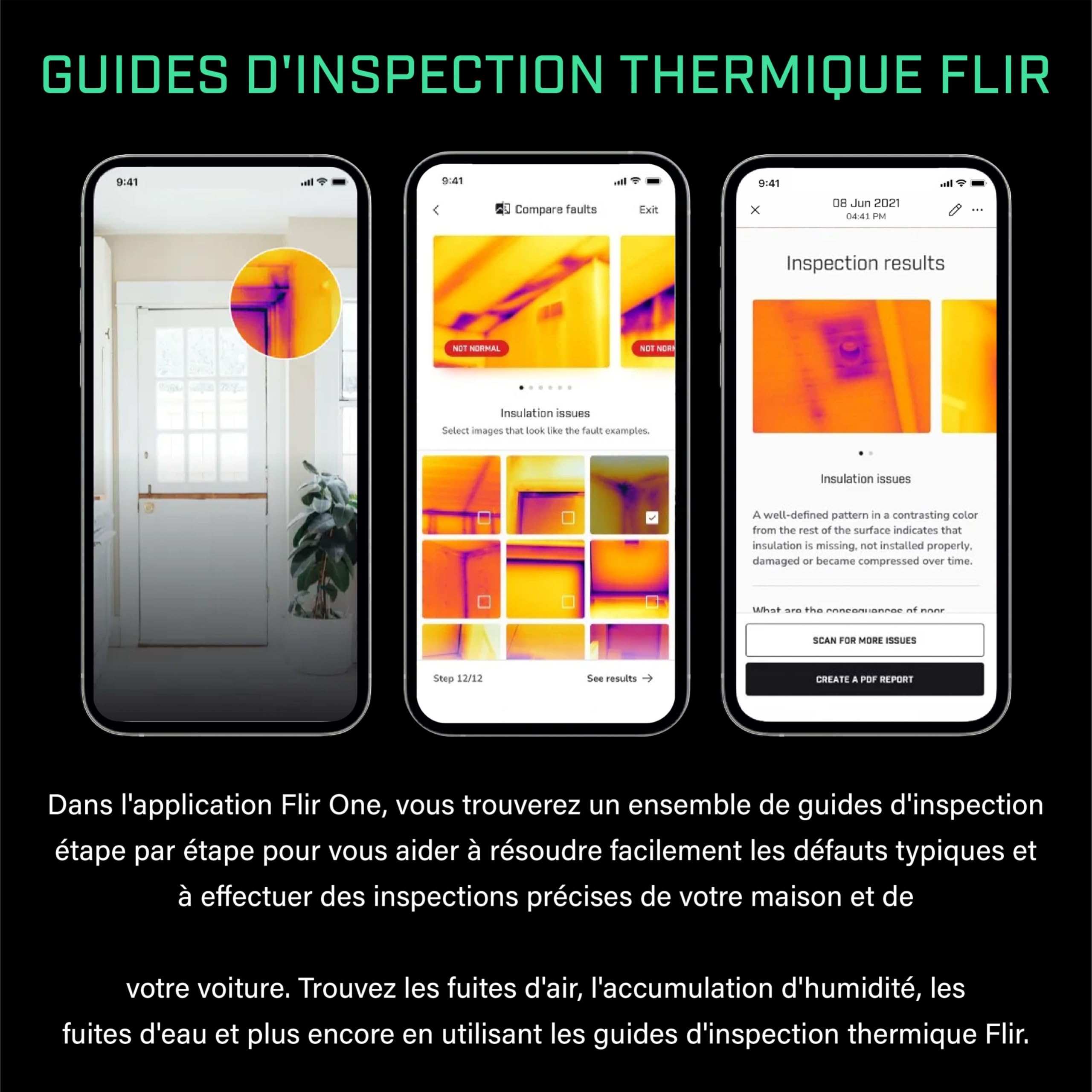 Flir One - Caméra thermique pour smartphones iOS (iPhone 15 et versions ultérieures avec USB-C), super résolution 240x180 (80x60 IR natif)