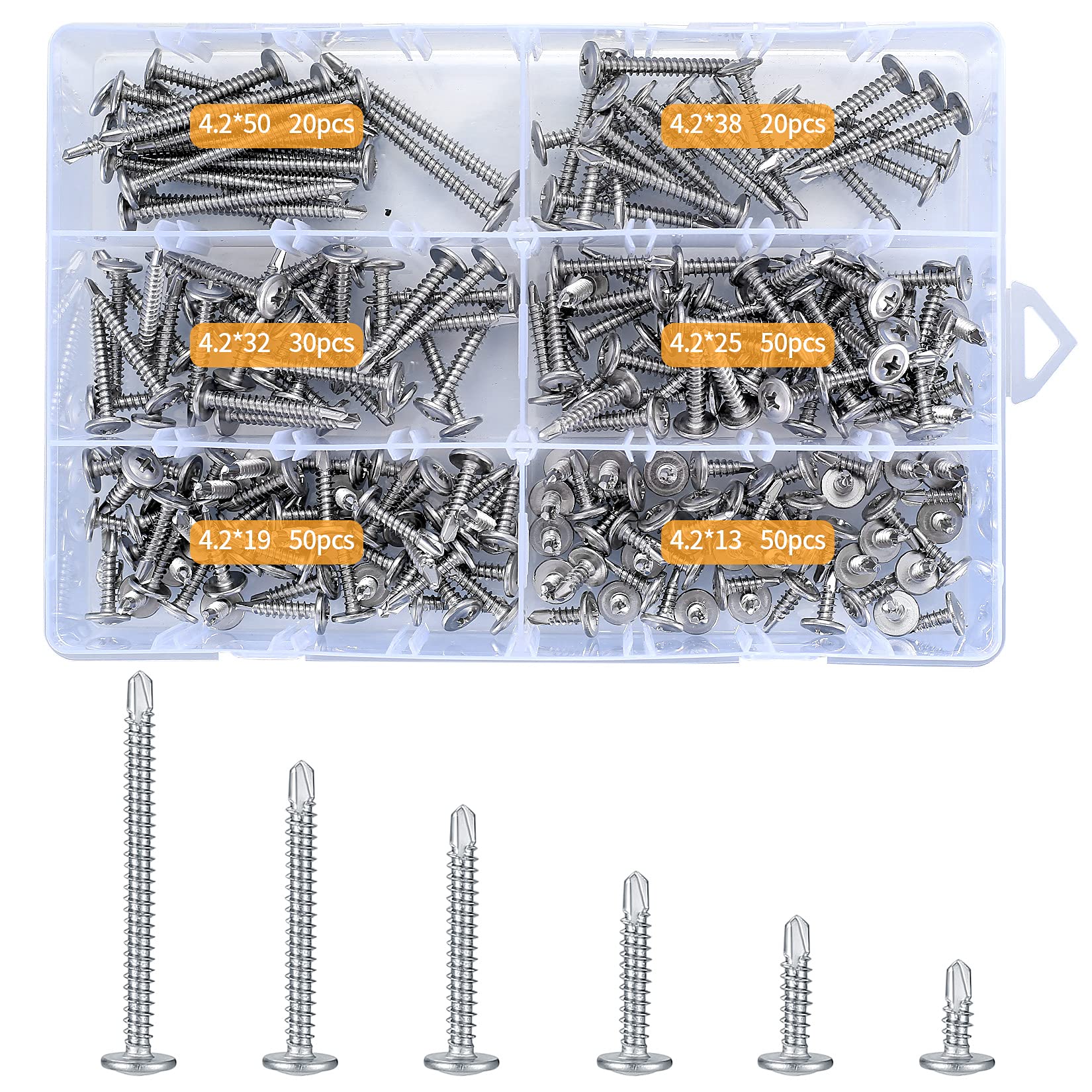 100 Viti Di Perforazione DIN 7504 O Acciaio Inox VA 4,8 Mm TORX Testa