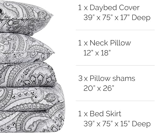 Vista 37 de Southshore Fine Living - Juego de funda acolchada de 6 piezas, diseño de hojas botánicas, color azul Hojas Botánicas Azul