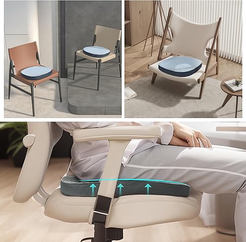 Miniatura 6 de BNCKTRD Cojín de asiento de apoyo altamente transpirable para silla de escritorio, cojín de asiento de silla de oficina para aliviar la presión,