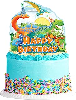 Treasures Gifted Dinosaur Cake Topper - Dinosaur Cake Decorations - Dinosaur Party Decorations - Dinosaur Decorations for Birthday Party - Dinosaur Cake Toppers for Boys - Dino Party Decorations