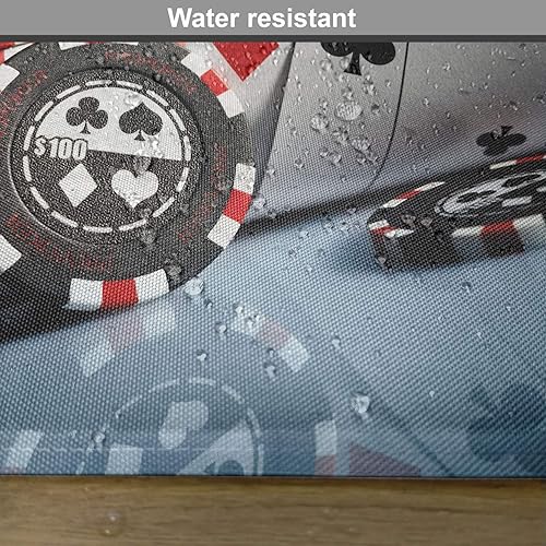 Miniatura 6 de Lunarable Juego de 4 manteles individuales para torneo de póquer, fichas de juego y par de tarjetas de Ases Casino Apuestas de Juegos de Apuestas de