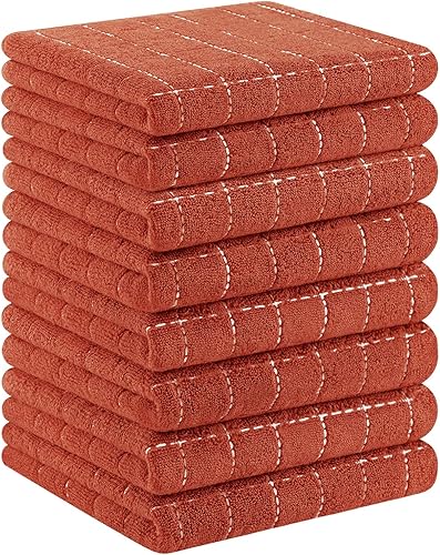 Miniatura 10 de Homaxy Toallas de cocina de rizo de algodón 100% (gris oscuro, 13 x 28 pulgadas), diseño a cuadros, suaves y súper absorbentes, paquete de 8