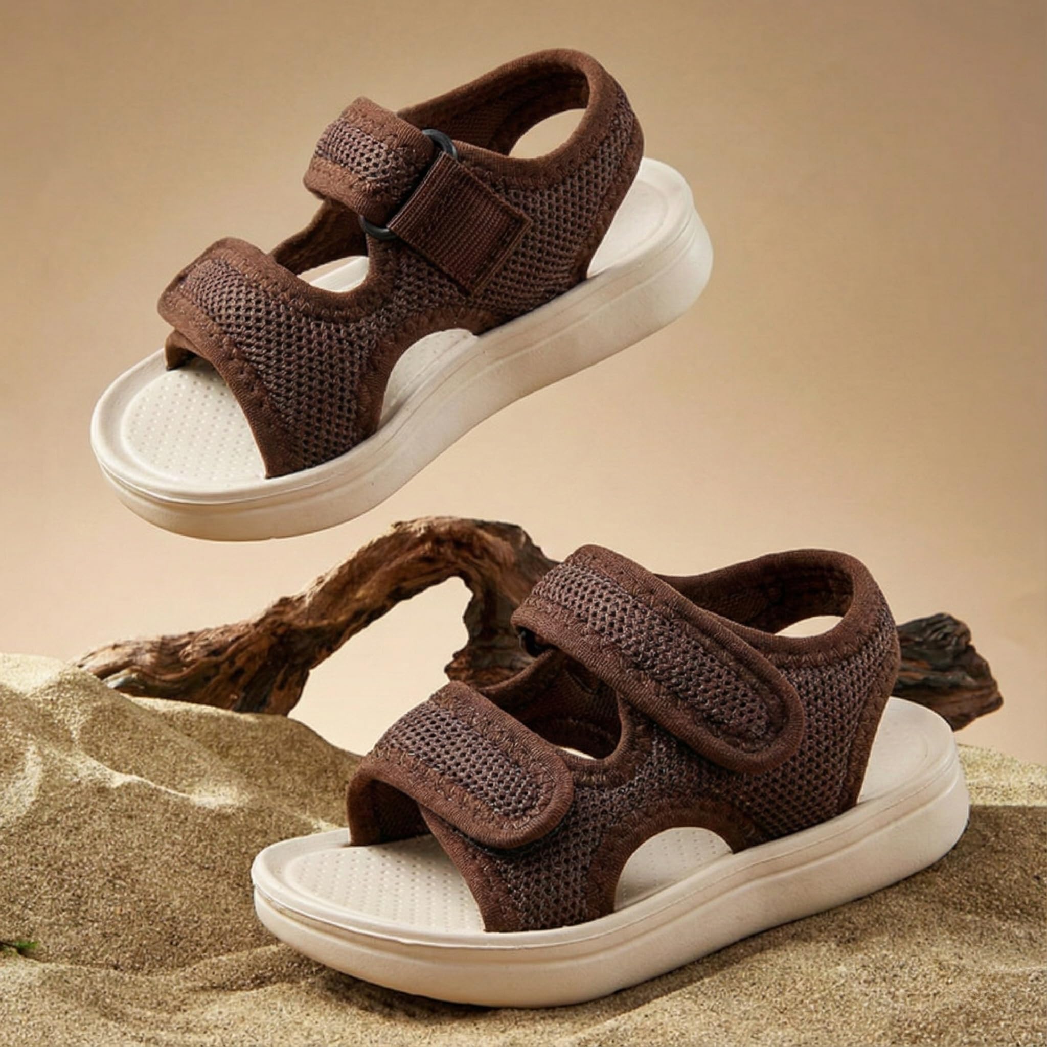 Sandalias de malla transpirable para niños pequeños, suela suave antideslizante, zapatos de playa de verano para bebés, niños y niñas, ligeras correas dobles ajustables para primeros pasos — view 2