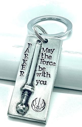 Miniatura 5 de Regalo personalizado para novio Llavero Jedi Marido May the force be with you Sable de luz