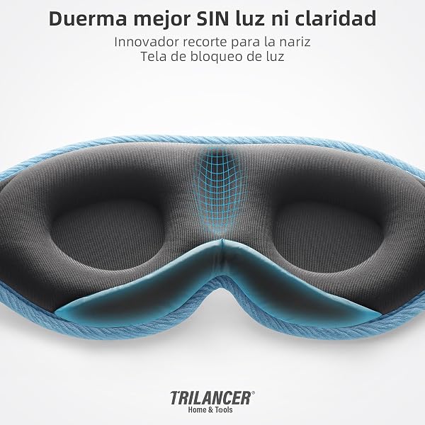 Antifaz para Dormir Innovador para Hombres y Mujeres, Máscara con Diseño que Bloquea la luz y la Claridad al 99.99%, para Dormir, Tomar una Siesta, Meditar, Descansar bien y Viajar(Azul) - 3