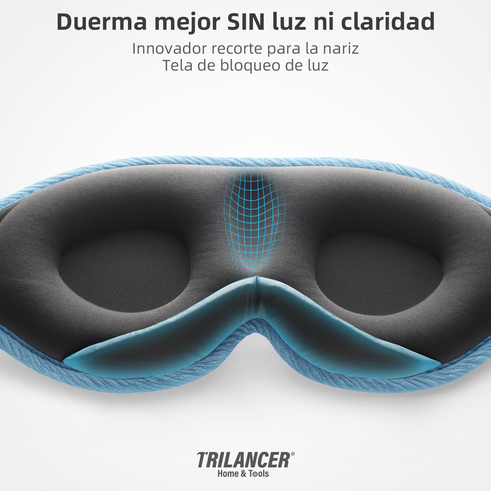 Antifaz para Dormir Innovador para Hombres y Mujeres, Máscara con Diseño que Bloquea la luz y la Claridad al 99.99%, para Dormir, Tomar una Siesta, Meditar, Descansar bien y Viajar（Azul） — view 3