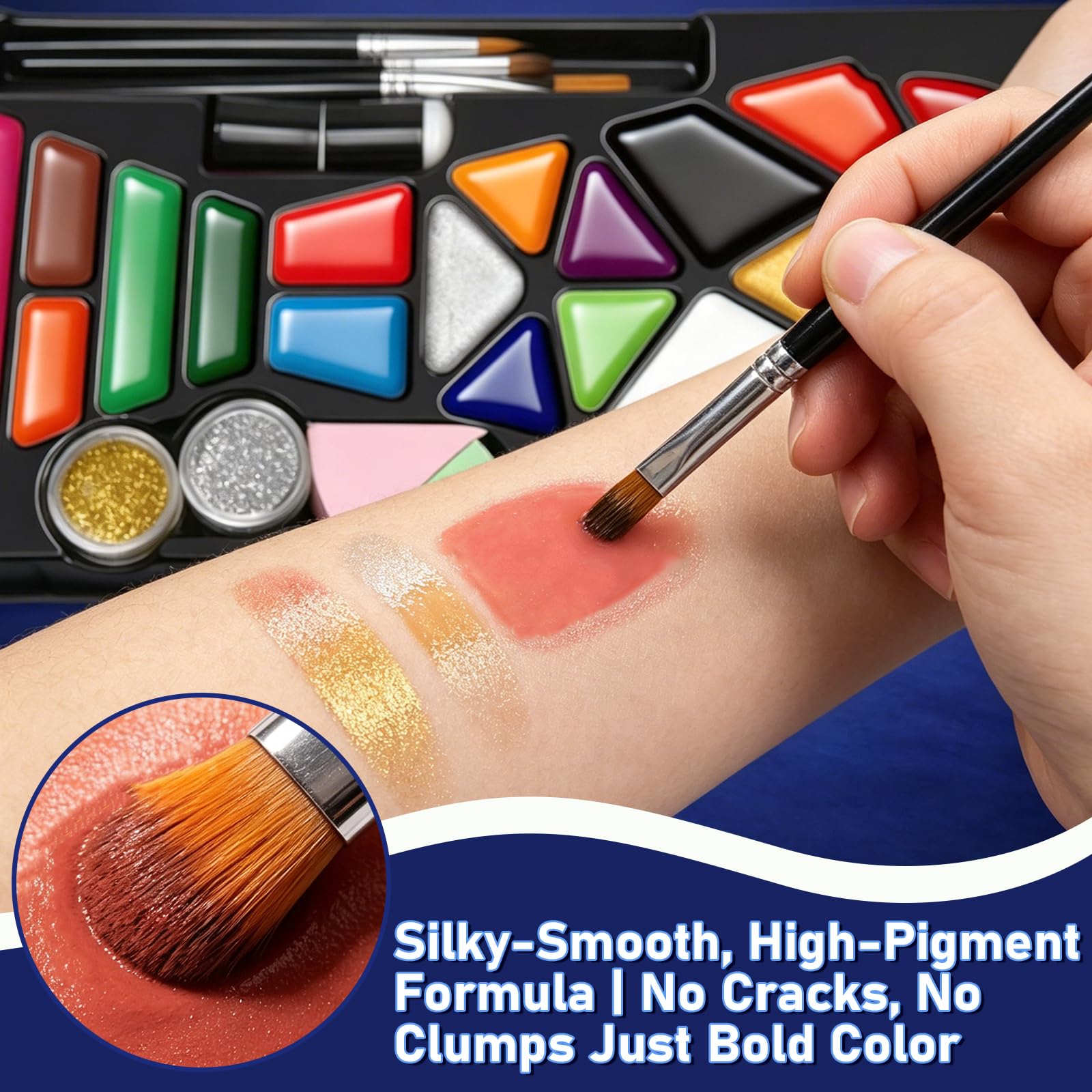 Face Painting Kit - 20 Colors, Glitter & Brushes -4 Face Painting Kit - 20 Colors, Glitter & Brushes -4