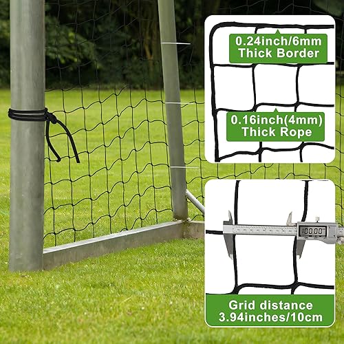 Miniatura 4 de Red de fútbol de nailon resistente, barrera deportiva fácil de instalar con cuerda y hebillas, 10 pies15 pies20 pies30 pies40 pies