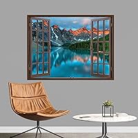 Vista 36 de IDEA4WALL Adhesivo mural removible para pared, cielo azul, vibrante, verano, montaña, valle, naturaleza, desierto, arte moderno, paisaje, colorido