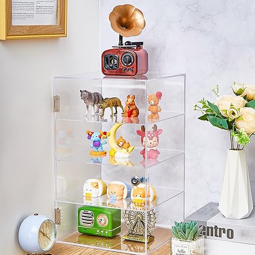 Miniatura 5 de Vitrina de acrílico con llave de bloqueo, vitrina transparente, vitrina, caja de almacenamiento segura multifuncional para tiendas minoristas (fijo