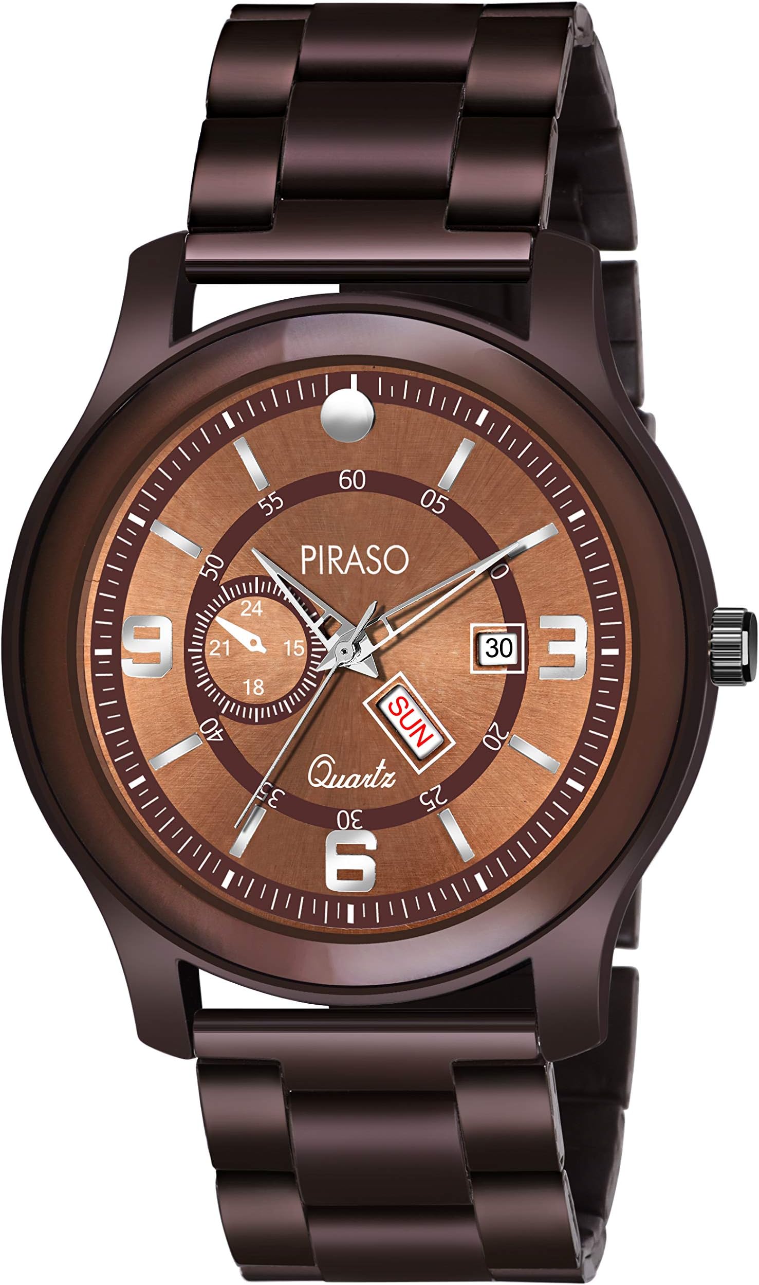 PIRASO Analog Day and Date Working Display Chain Watch for Men & Boys