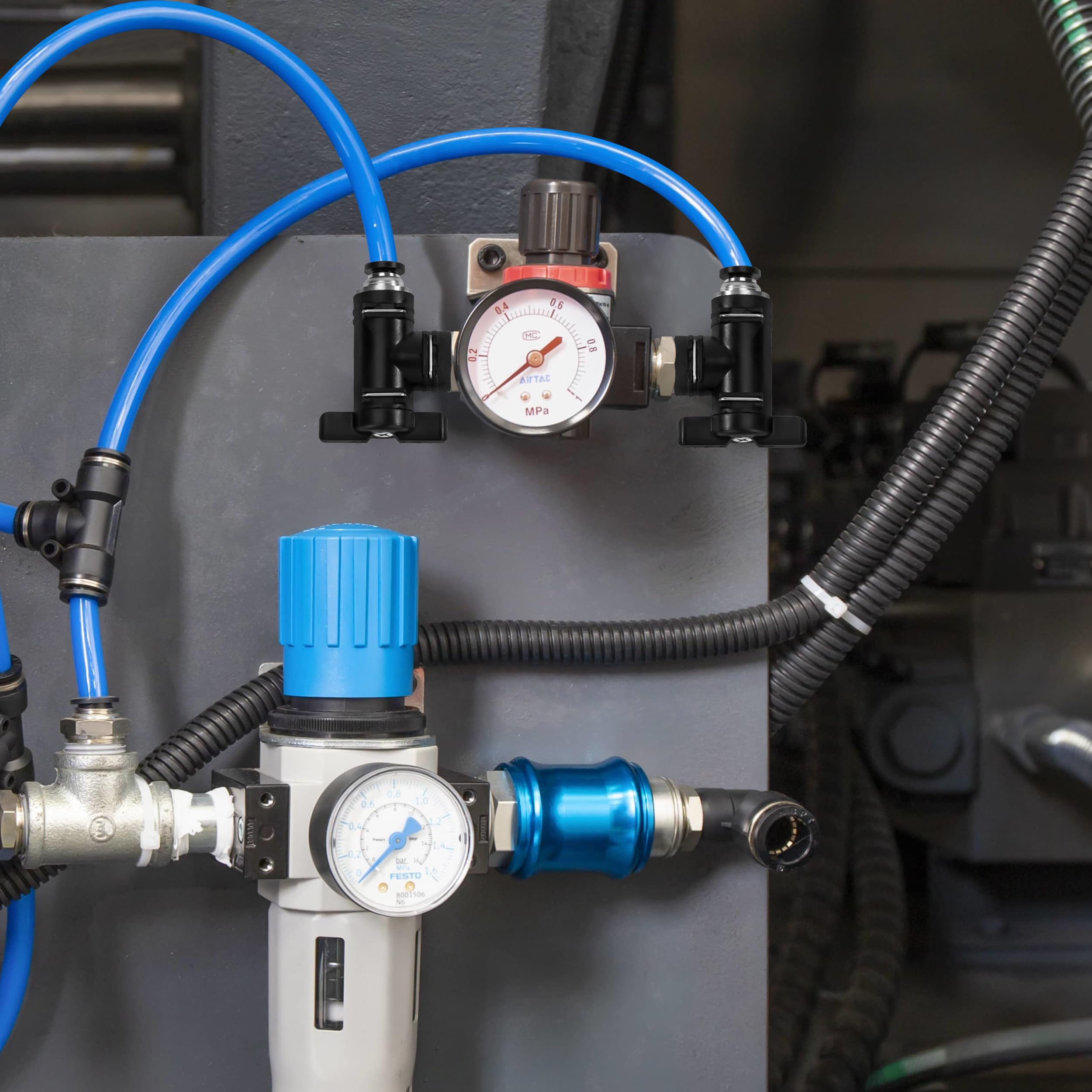Connettore Pneumatico Angolo Retto Diametro 6 mm Pneumatica Valvola Di Controllo Può Controllare L'apertura e la Chiusura del Fluido 4 Pezzi