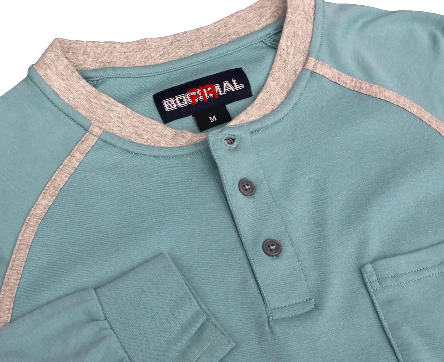 BOCOMAL FR Shirts for Men 5.5oz Lightweight Henley Flame Resistant Clothing