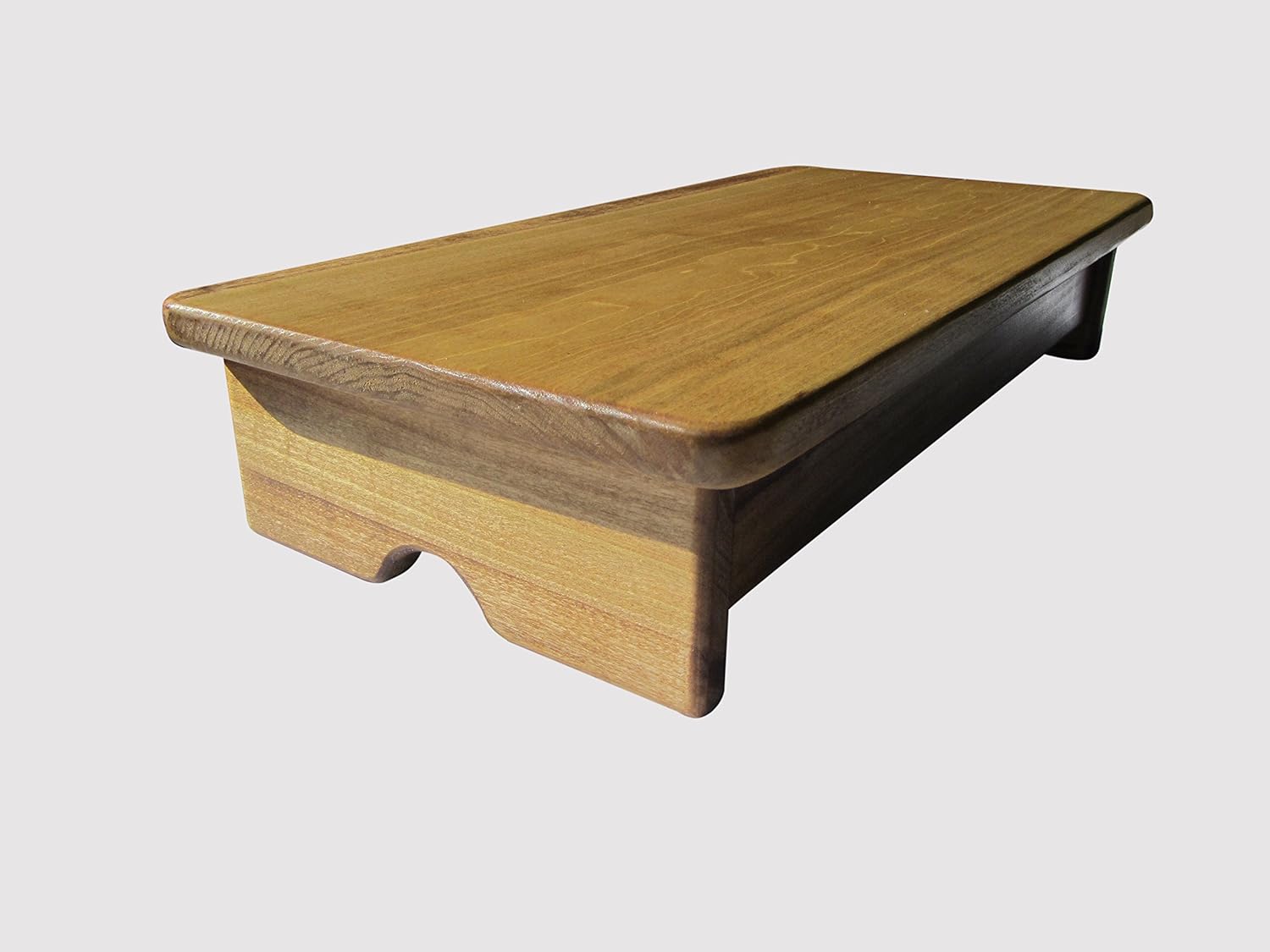 Compact Bedside Foot Stool Maple Stain 4 Tall (Made in The USA)