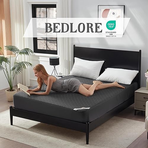 Miniatura 3 de BEDLORE Protector de colchón King, impermeable, sin ruido, con bolsillo profundo para colchones de 6 a 18 pulgadas, protector de colchón suave y