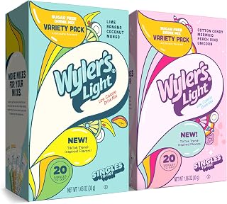 Singles to Go Powder Packets, Water Drink Mix, Variety Pack, Watertok Fun Flavors & Base Flavors On-The-Go, 40 Count