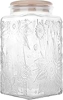 Vista 16 de Tarros de almacenamiento de vidrio con tapa hermética de bambú, 35 onzas líquidas, recipientes decorativos de alimentos para encimera de cocina