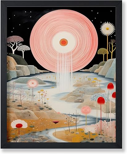 Monem Art - Póster espacial psicodélico, impresión psicodélica, arte moderno, arte de paisaje extraño, arte moderno, regalo para hombres y mujeres,